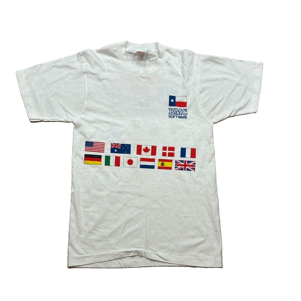 Vintage 90s BMC Software T Shirt Single Stitch USA Tech Computer Mainframe Small